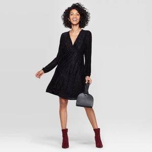 Black Dress with Faint Velvety Dots